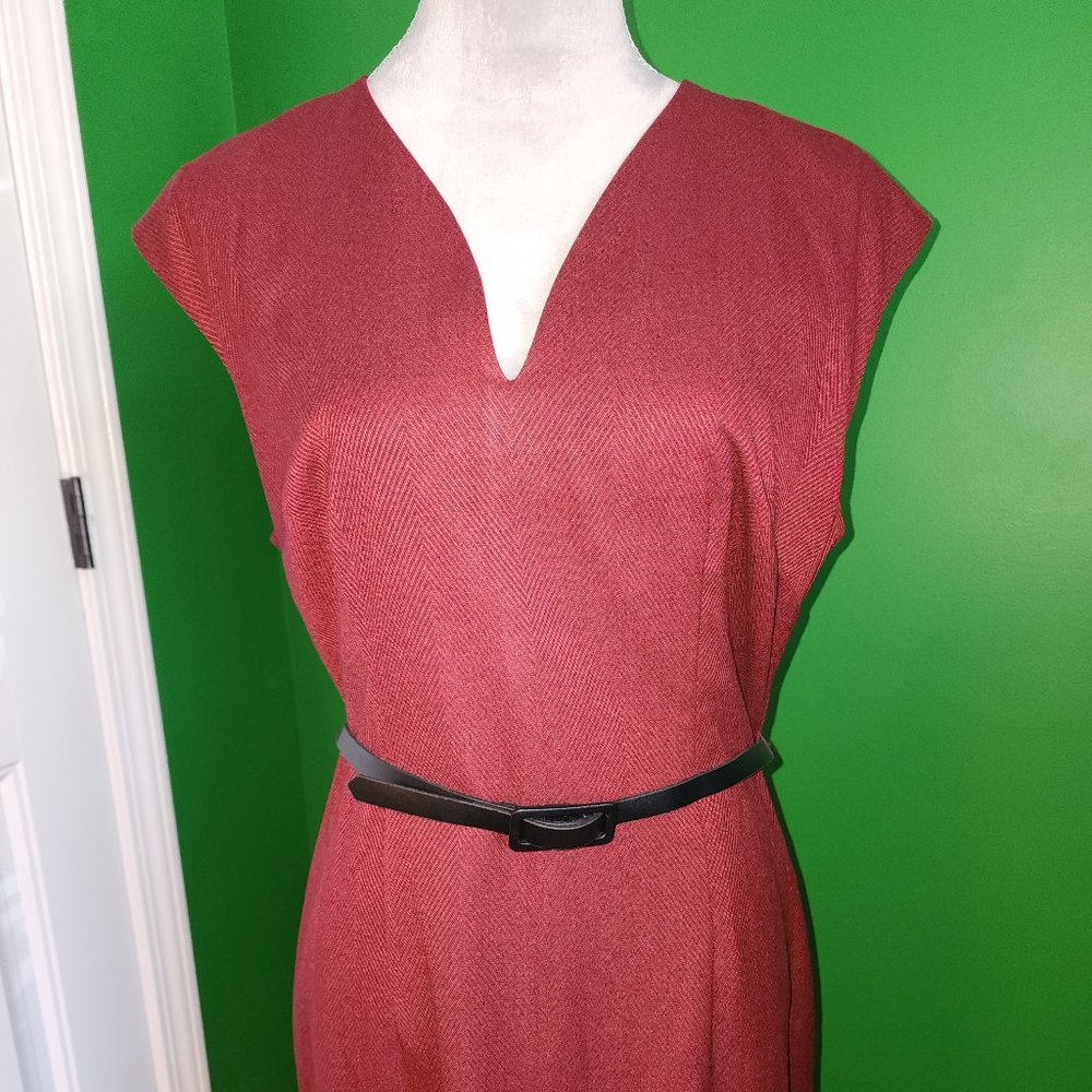 NY & Company Stretch Sheath Dress with Matching Belt - Size 12